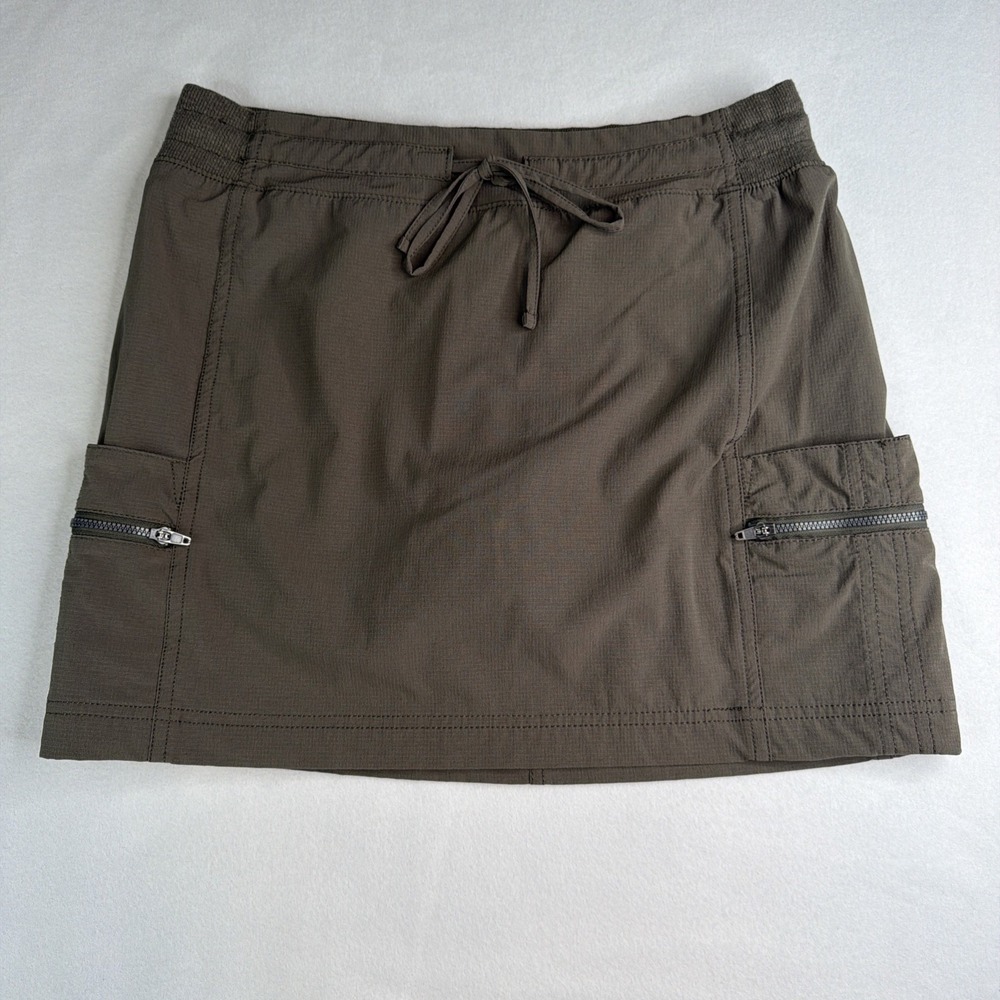 Tangerine Olive Athletic Skort Women's Medium Zip Pocket Stretch Active Skirt